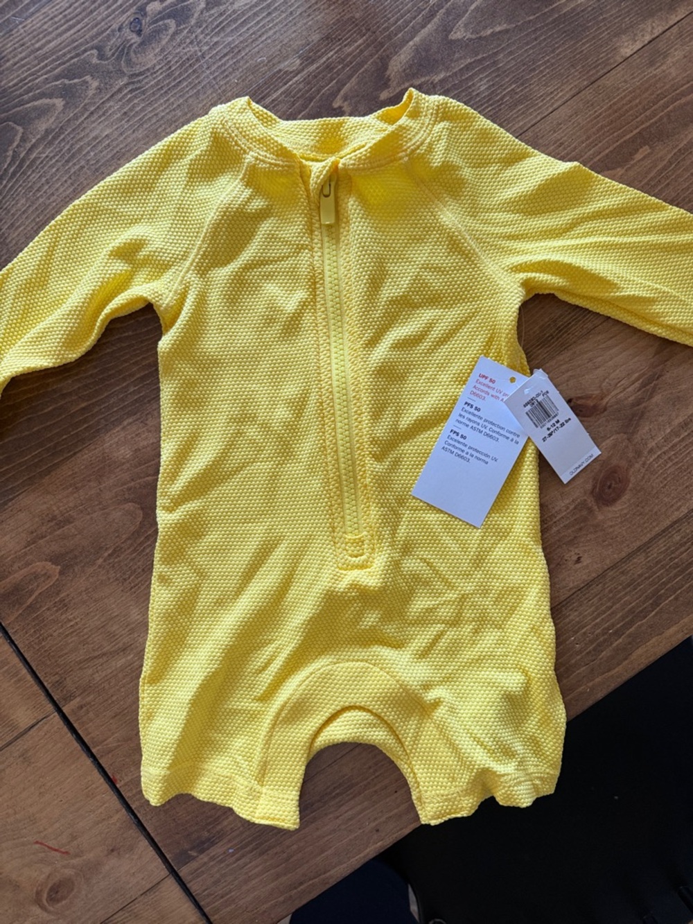 Old Navy Yellow Long-Sleeve Zip Front Baby Sunsuit